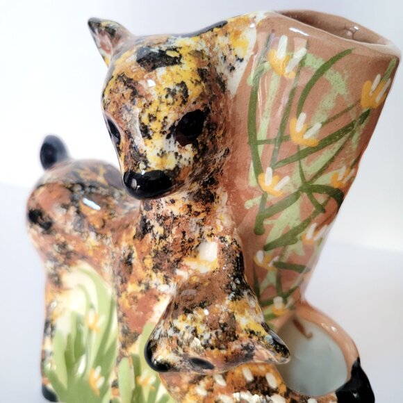 Vintage Kitschy Doe and Fawn Deer Bud Vase - Picture 8 of 12